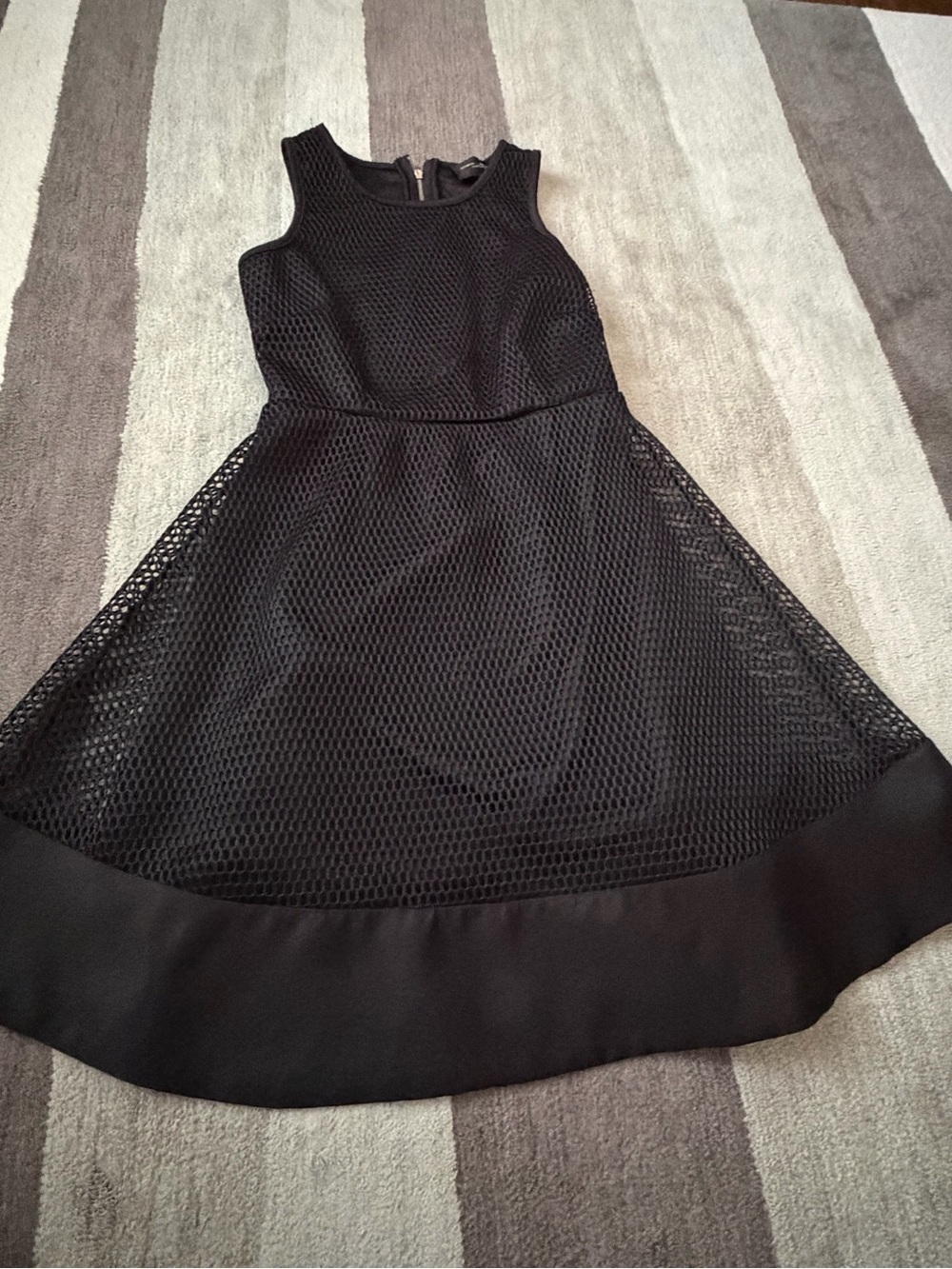 Romeo & Juliet Couture Black Mesh Fit & Flare Dress
